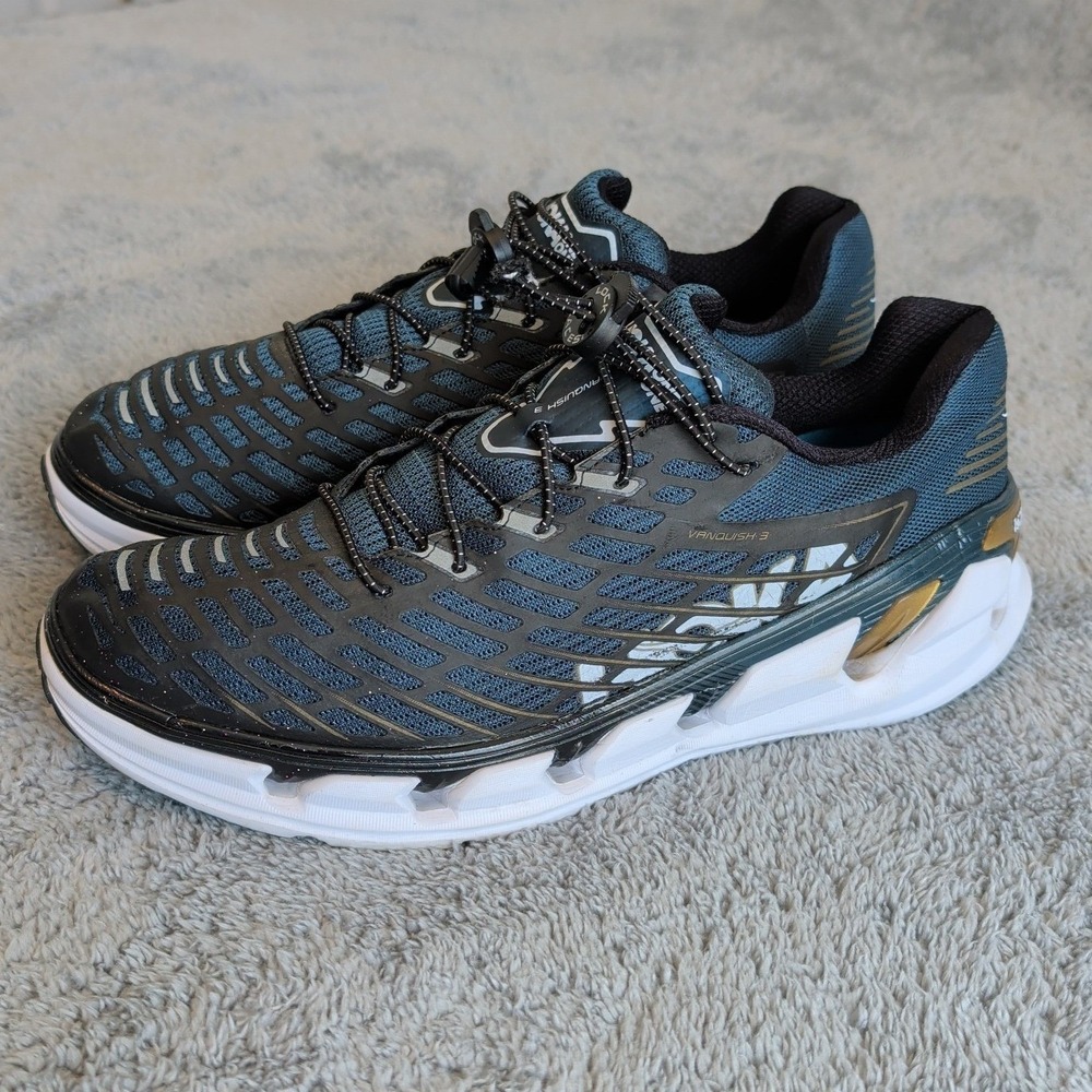 Hoka Vanquish 3 Running Shoes Mens Sz 12.5 Black Lightweight Sneaker Workout Gym